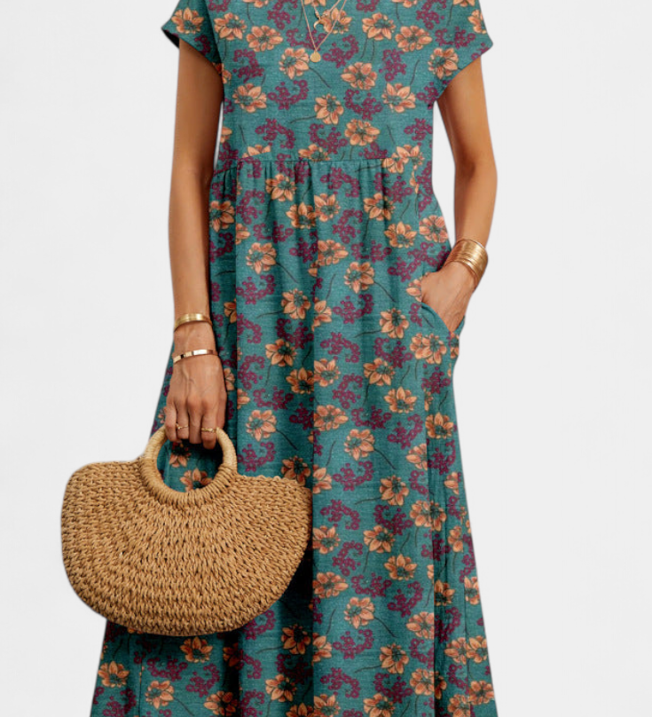 Vestido Floral Chic Yuridia con Silueta Flowy para un Look Elegante y Atractivo