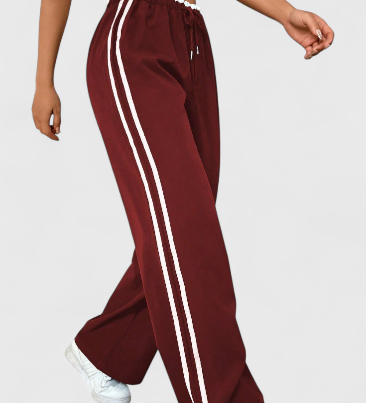 Alanys Pantalón Deportivo de Pierna Ancha con Detalle Lateral para Comodidad y Estilo