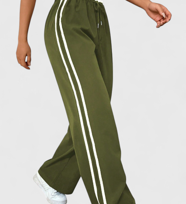 Alanys Pantalón Deportivo de Pierna Ancha con Detalle Lateral para Comodidad y Estilo