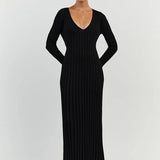 Darla Vestido de Punto Acanalado con Cinturón - Elegancia y Estilo en Cada Detalle