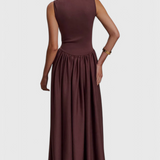 Elegante Vestido Midi Verona con Escote Cuadrado para Un Look Sofisticado