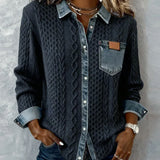 Simone Camisa Patchwork de Denim