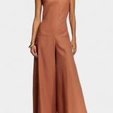 Belén Mono Halter de Pierna Ancha con Caída para un Look Radiante