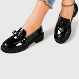 Zinnia Mocasines con Elegante Detalle de Lazo y Alteza en Tacón Bloque