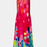 Enna Vestido Sin Mangas de Colores con Elegante Escote en V