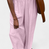 Conjunto de Algodón y Linho Portia con Diseño de Abertura Lateral para Comodidad y Estilo