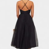 Vestido midi de tul Eileen elegante y sofisticado