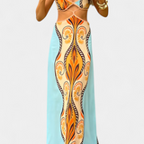 Sytella Vestido con Estampado Abstracto y Espalda Descubierta - Elegancia y Estilo en un Solo Look