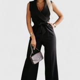 Camisa sin Mangas Montserrat Mono Elegante con Lazo y Caída Fluida