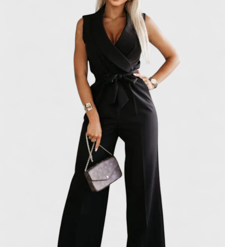 Camisa sin Mangas Montserrat Mono Elegante con Lazo y Caída Fluida