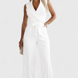 Camisa sin Mangas Montserrat Mono Elegante con Lazo y Caída Fluida