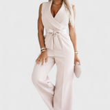 Camisa sin Mangas Montserrat Mono Elegante con Lazo y Caída Fluida