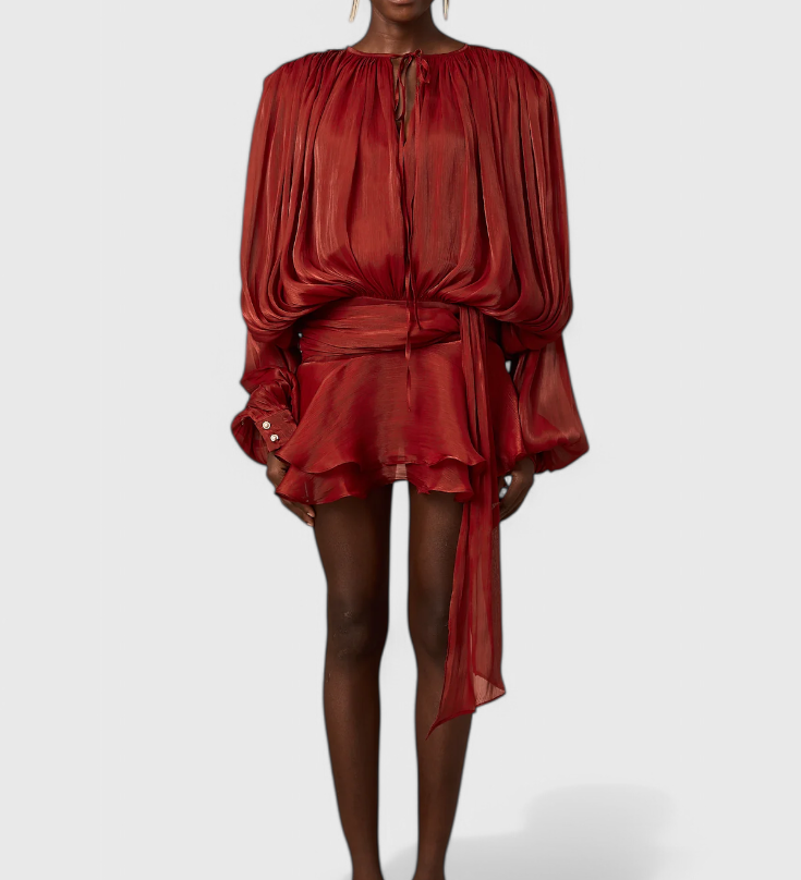 Aurore Vestido Mini de Encanto con Volantes Elegantes y Pliegues Complejos