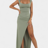 Viveka Vestido Elegante con Lazo en la Espalda y Comodidad Elástica para Corset Perfecto