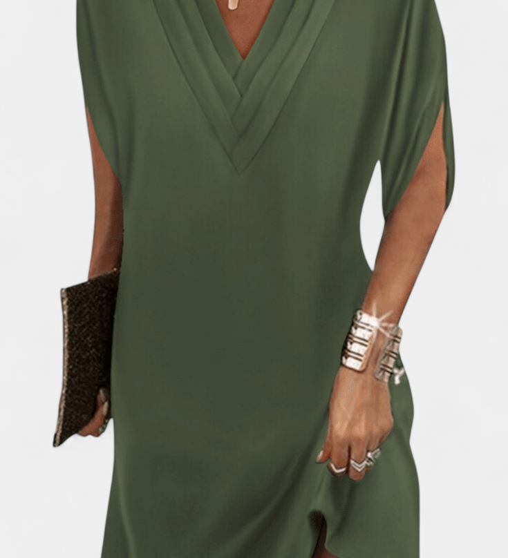 Vestido Shift Lesley Elegante con Escote en V para un look sofisticado