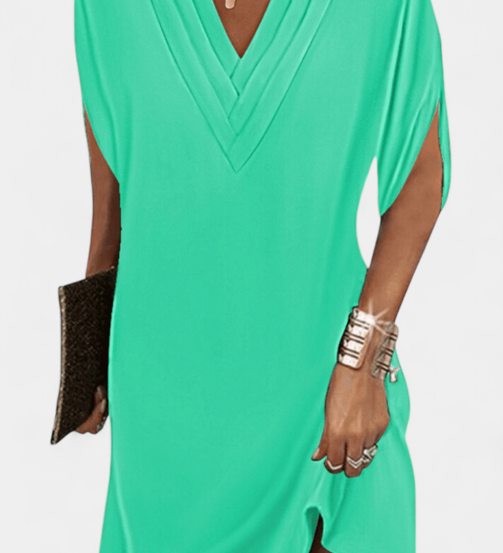 Vestido Shift Lesley Elegante con Escote en V para un look sofisticado