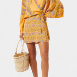 Vestido Boho Candela con Estampado Floral y Escote en V Cruzado para un look con estilo
