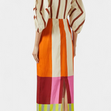 Alison Vestido Elegante y Confortable con Escote Frontal y Mangas Abullonadas