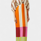 Alison Vestido Elegante y Confortable con Escote Frontal y Mangas Abullonadas