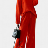 Conjunto de Algodón de 2 Piezas con Elegante Escote en V