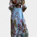 Conjunto Elegante Sanne con Estampado de Camisa y Pantalón Fluido para un Look Sofisticado