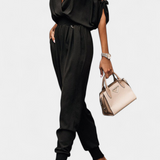 Elegante Blusa Solene Mono Casual con Hombros Descubiertos y Escote en V