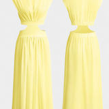 Elegante Conjunto Largo Jocelyn con Escote Alto y Detalle de Abertura Lateral para un look Minimalista y Sofisticado