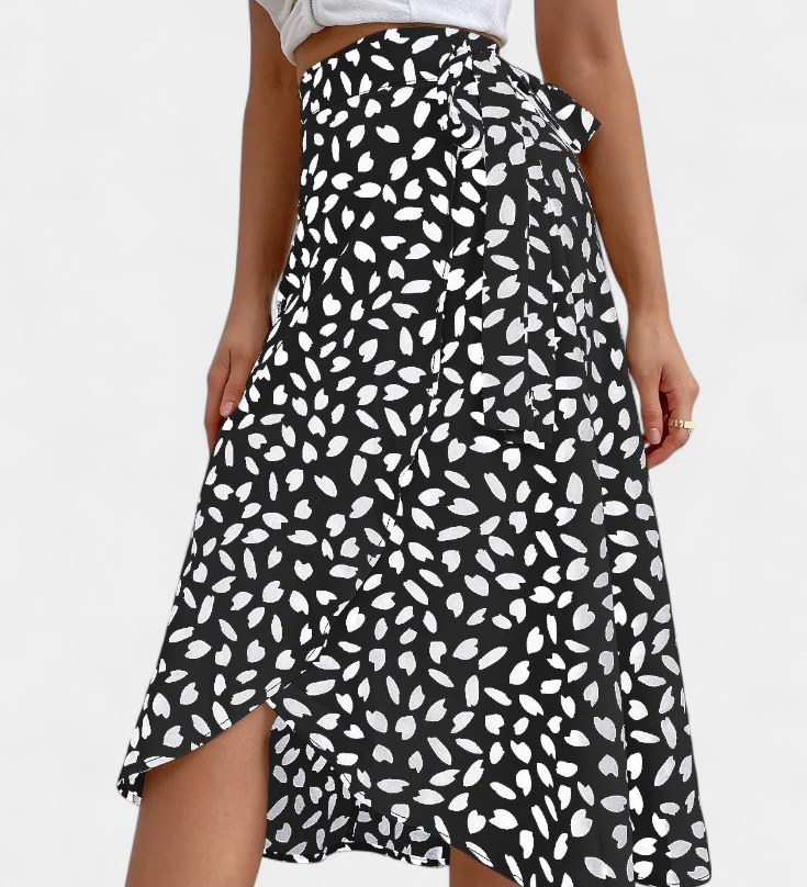 Camila Falda Envolvente Boho con Diseño Asimétrico y Estampados Únicos