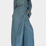 Conjunto Casual de Camisa Suelta y Pantalón con Falda - Estilo y Comodidad en un Solo Look