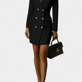 Heidi Vestido Blazer Elegante con Doble Botonadura y Corte Estructurado