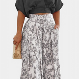 Conjunto Olivia Boho con Cuello en V y Pierna Ancha para un Estilo Unico