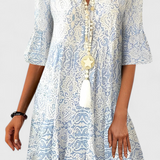 Vestido Zarahilde de Elegancia Sofisticada con Estampado Chic