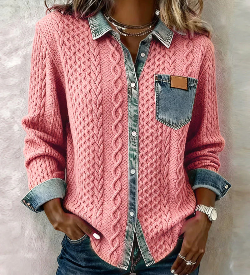 Simone Camisa Patchwork de Denim