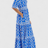 Casilda – Elegante Vestido Midi con Estampado de Cadenas para un Estilo Sofisticado