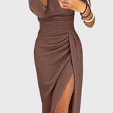 Alexa Vestido Maxi con Hombros Descubiertos, Abertura Elegante y Estilo Atractivo