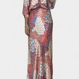 Conjunto Elegante de Blusa y Falda de Cola de Pez con Estampado Floral