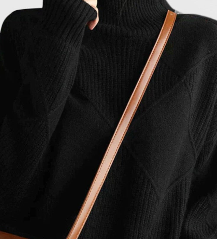 Jersey de Cachemira con Cuello Alto de Jazmín - Elegancia y Confort Disponible