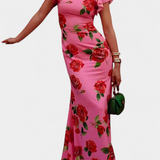 Vestido Qipao Mayra con Encantador Estampado de Rosas para un Toque Elegante