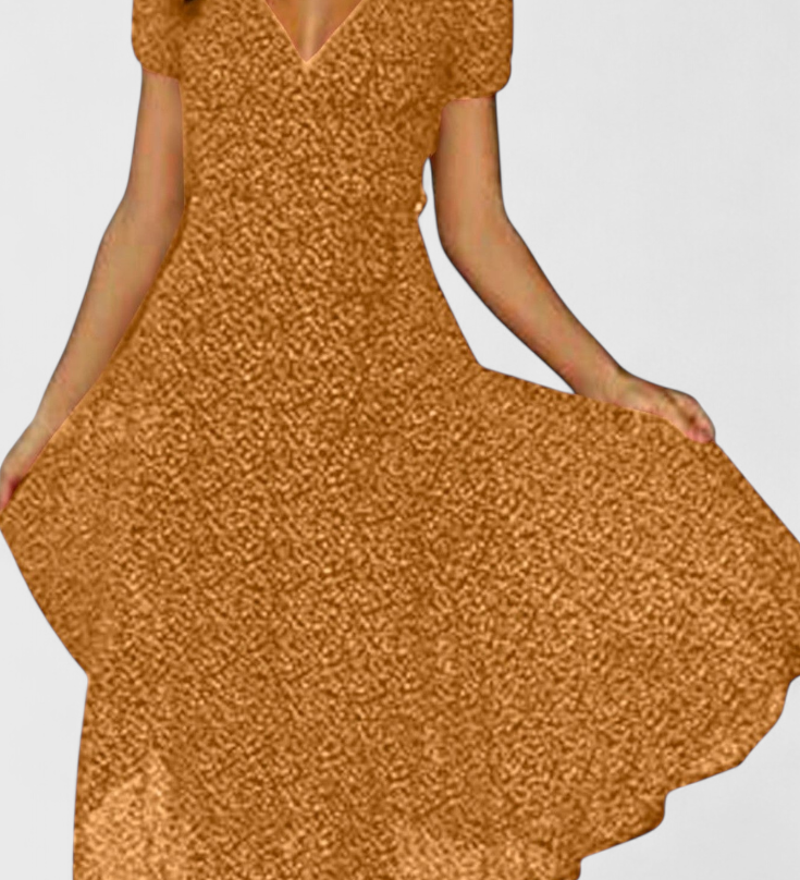 Nuria Vestido Midi Casual con Elegante Escote en V