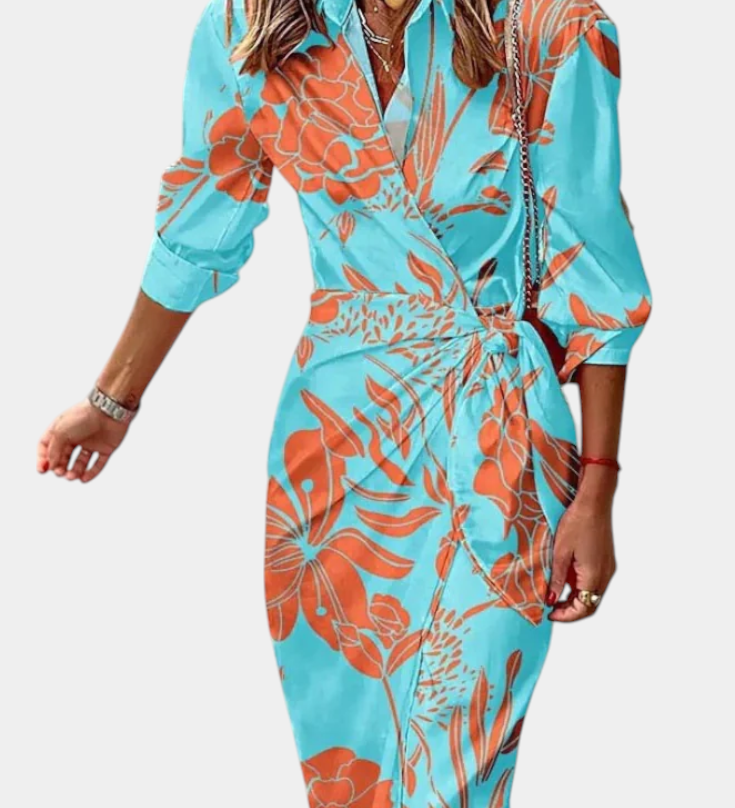 Elodie Vestido Envolvente con Estampado Atractivo