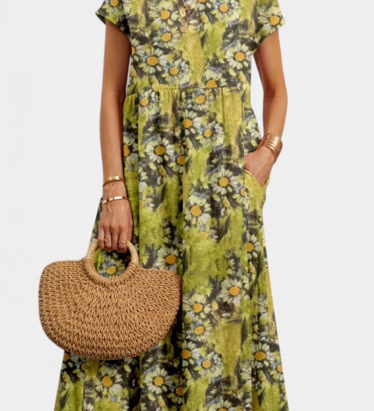 Vestido Floral Chic Yuridia con Silueta Flowy para un Look Elegante y Atractivo