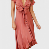 Vestido Elegante Franzi con Escote en V para un look sofisticado