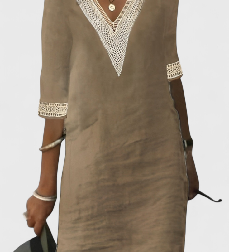 Vestido midi casual de elegancia sofisticada Malia
