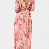 Amaliya Vestido Maxi Boho con Estampado Floral, Mangas Largas y Cintura Definida para un Estilo Elegante y Confortable