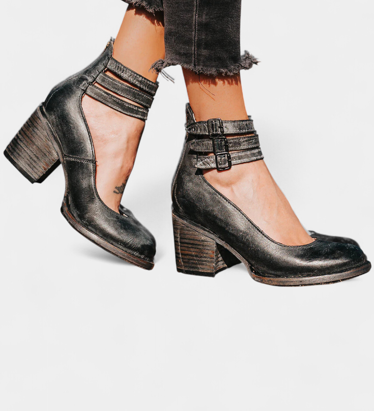 Penka Tacones con Bloque Moderno en Eco-Cuero y Diseño Atemporal