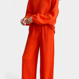 Conjunto de Algodón de 2 Piezas con Elegante Escote en V