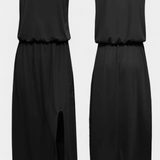 Dianne Vestido sin mangas de silueta holgada con abertura lateral para un estilo cómodo y elegante