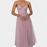 Vestido midi de tul Eileen elegante y sofisticado