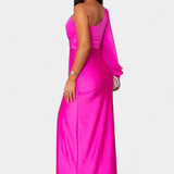 Vestido Asimétrico Charlotte con Drapado en un Hombro para Impactar