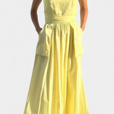 Vestido Largo Sin Tirantes con Cordones Laterales Ajustables para un Look Elegante y Estilizado